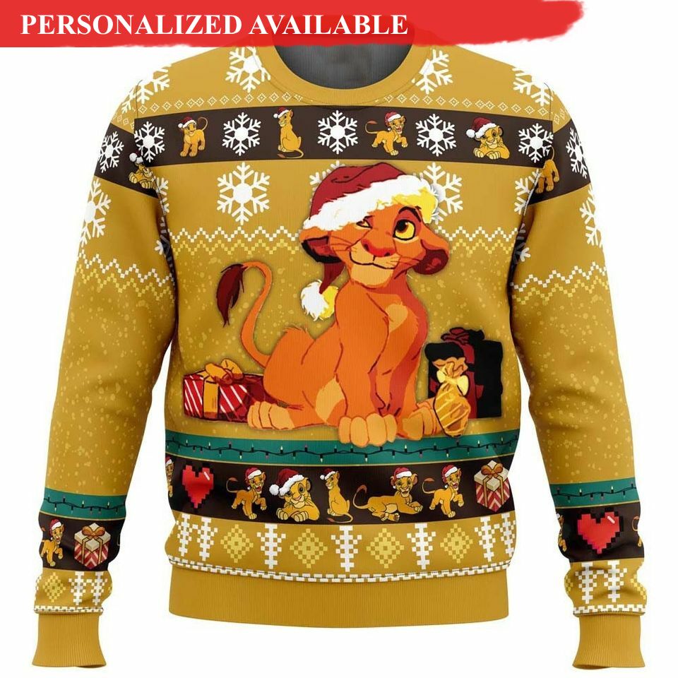 lion king santa disney ugly christmas 3d sweater 2927