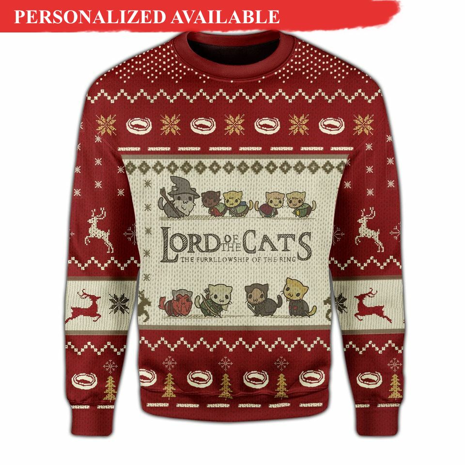 lord of the cat cute christmas ugly 3d sweater 6905