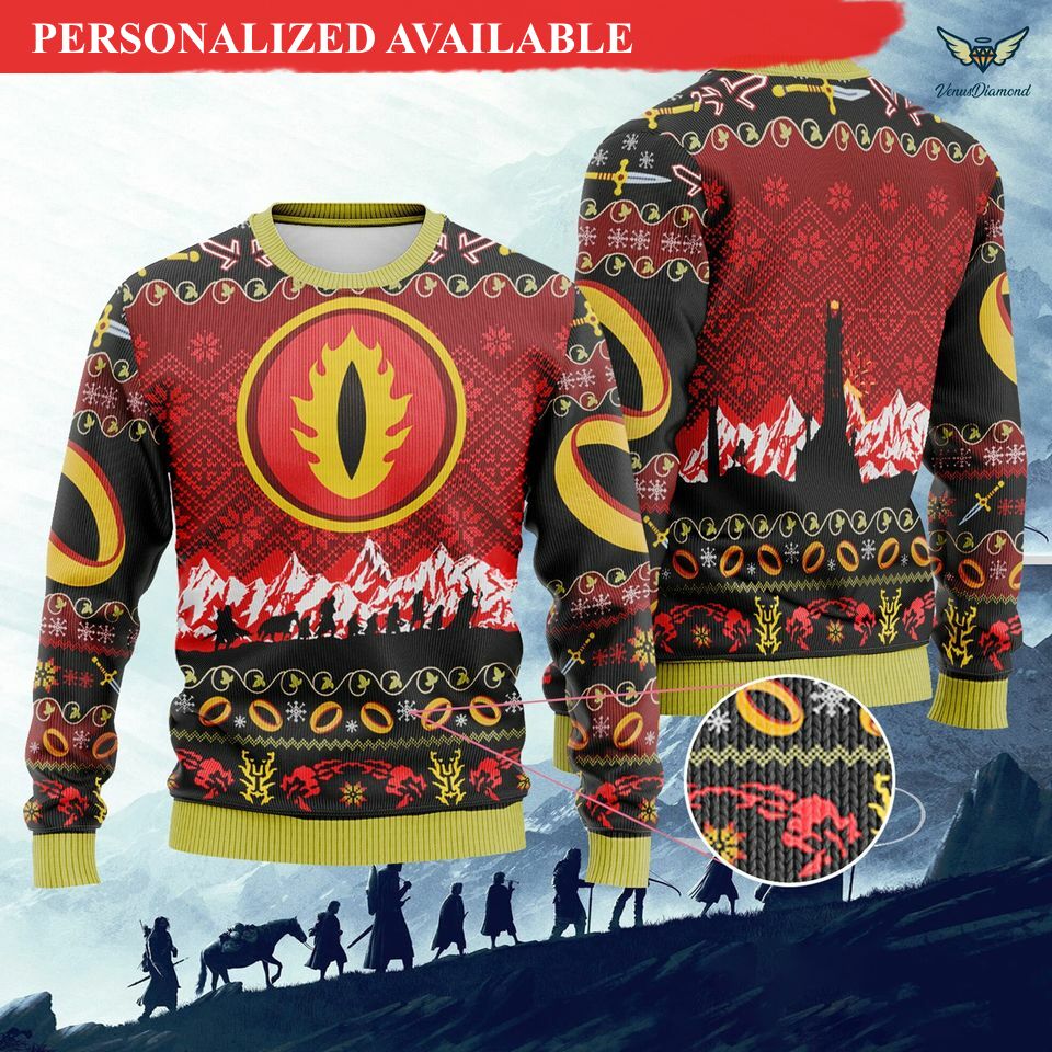 lord of the rings chrsitmas ugly sweater eye of sauron lotr christmas gift sweater 8761