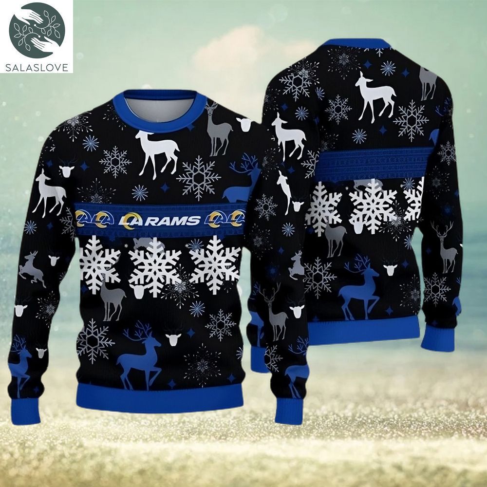 los angeles rams pattern knitted ugly christmas sweater 1 lqcfav