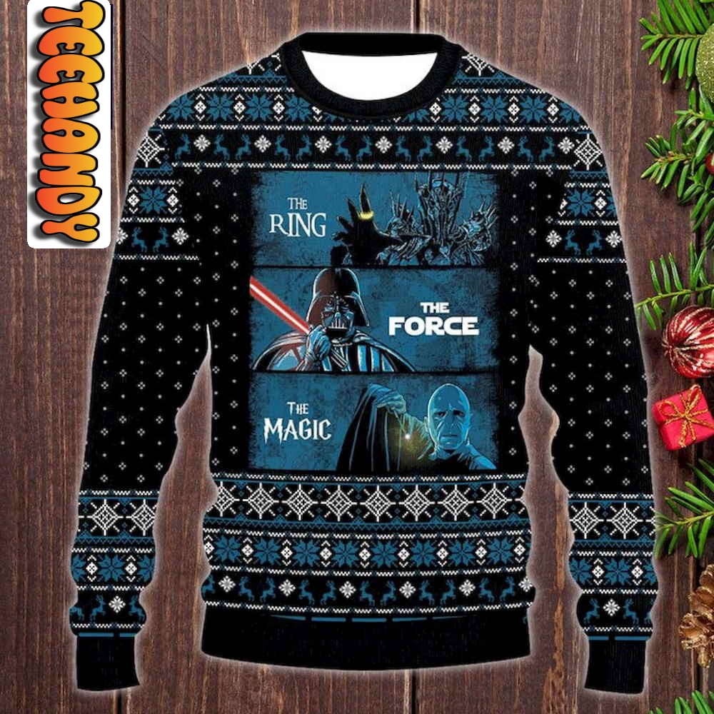 lotr the ring the force the magic ugly christmas sweater87420