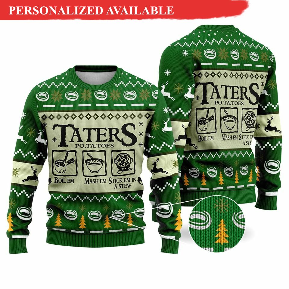 lotr taters potatoes ugly christmas sweater 4640