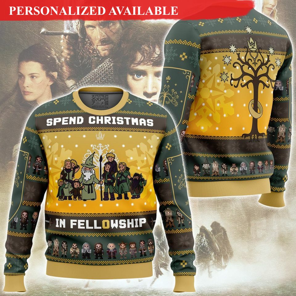 lotr the fellowship ugly christmas sweater lotr ugly christmas sweater 2776