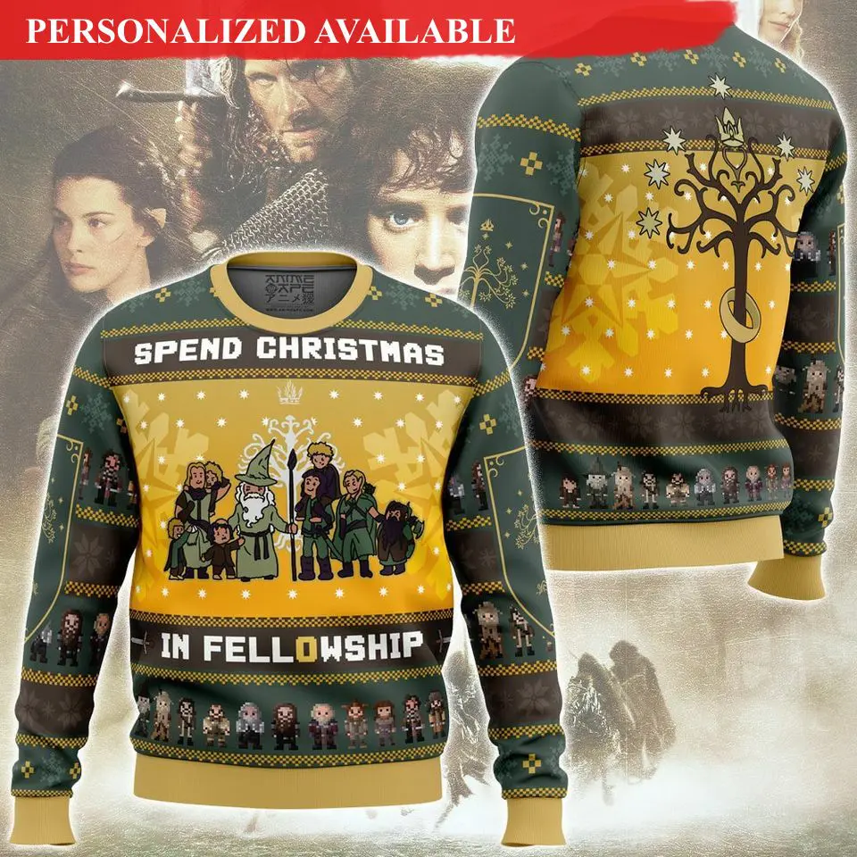 lotr the fellowship ugly christmas sweater lotr ugly christmas sweater 2776