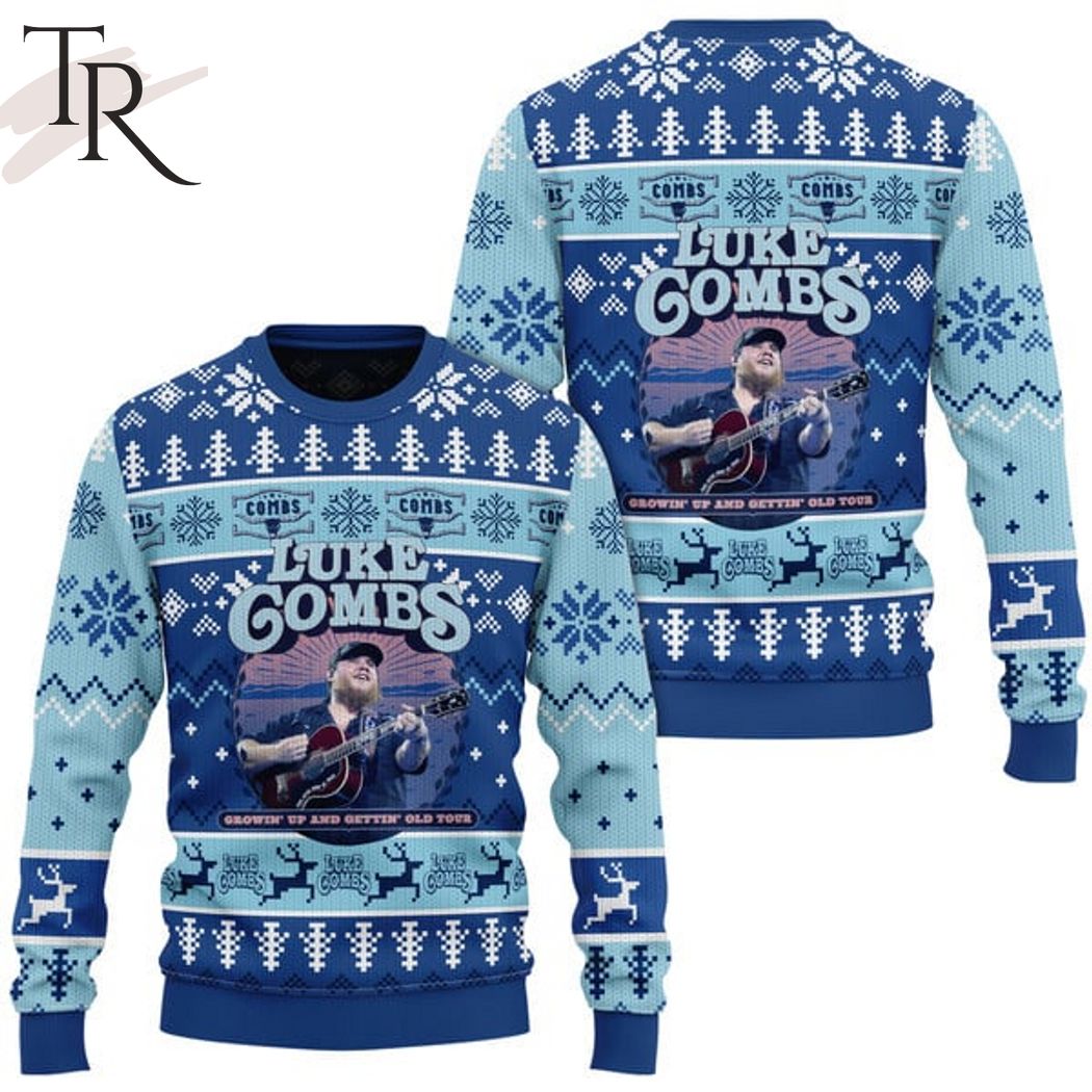 luke combs growin up and gettin old tour for 2024 ugly sweater 1 lcAqg