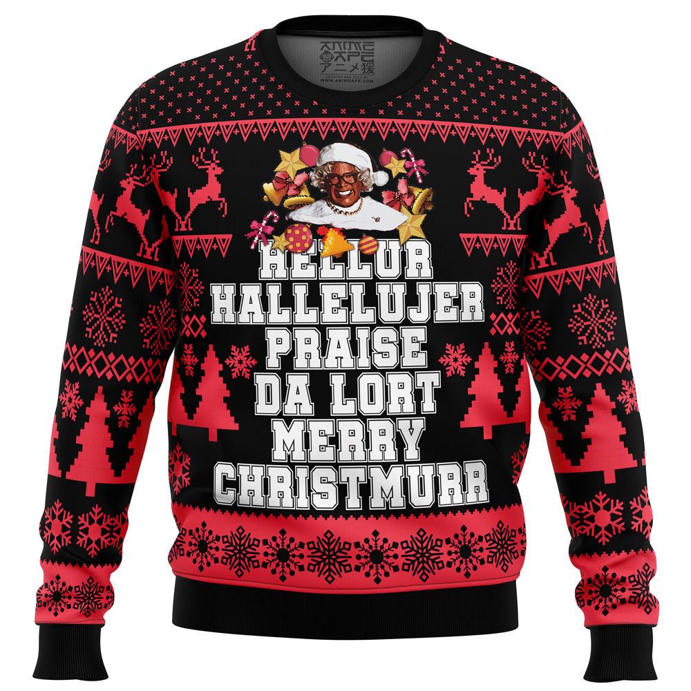 madea Ugly Christmas Sweater front mockup