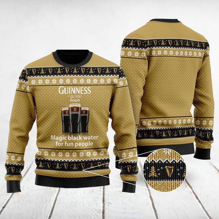 magic black water guinness christmas sweater flexiquor com