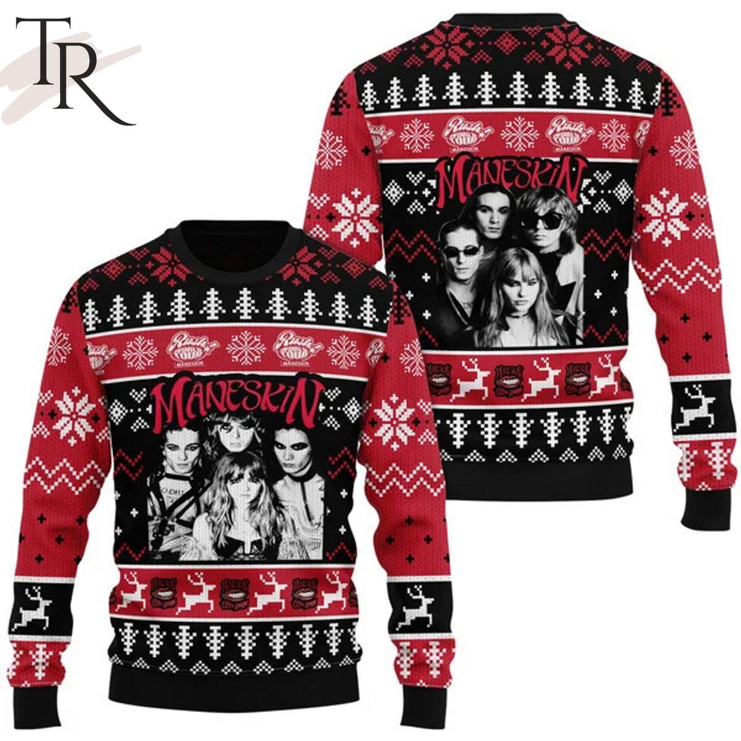 maneskin rock band ugly christmas sweater 1 zpueN