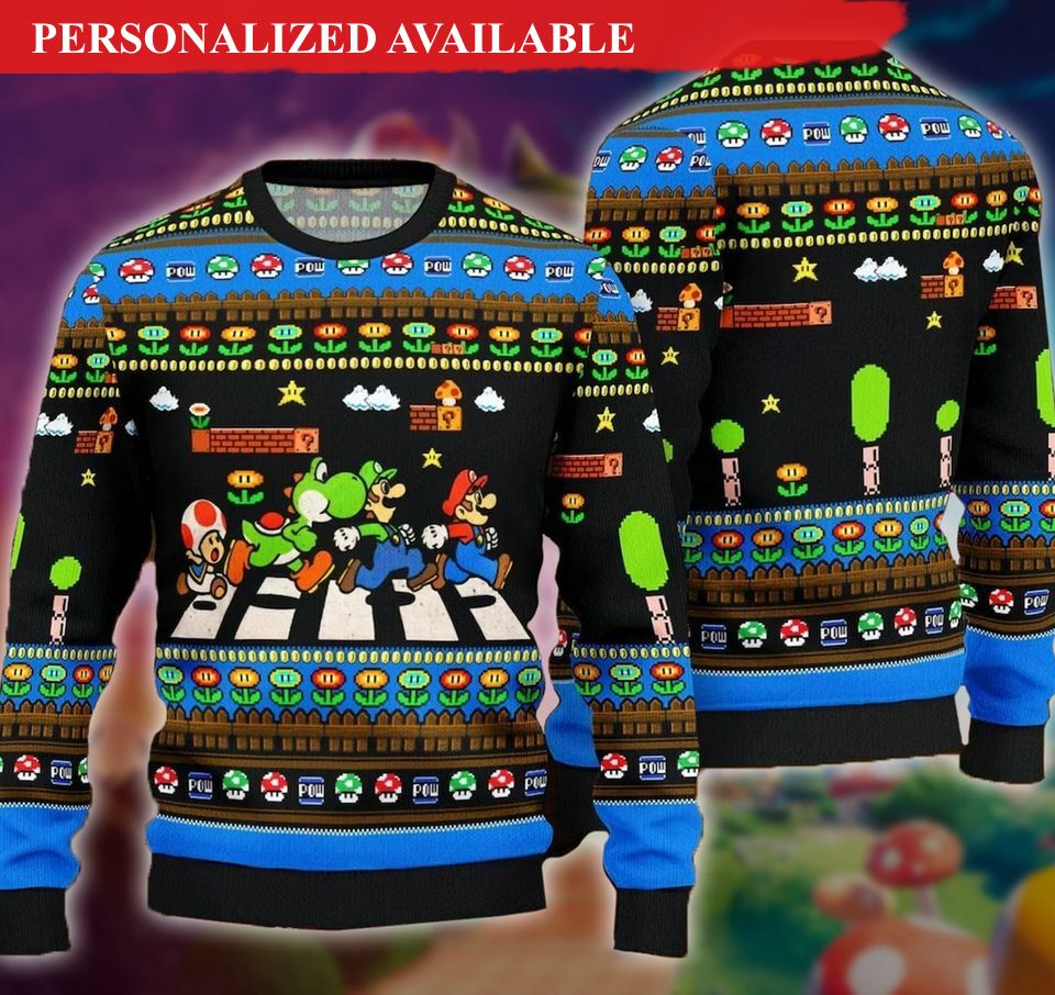 mario kart 2023 ugly christmas sweater video game christmas sweater 5676