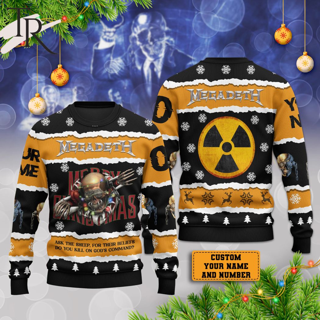 megadeth merry chirstmas ask the sheep for their beliefs do you kill on gods command sweater 1 NNkUa