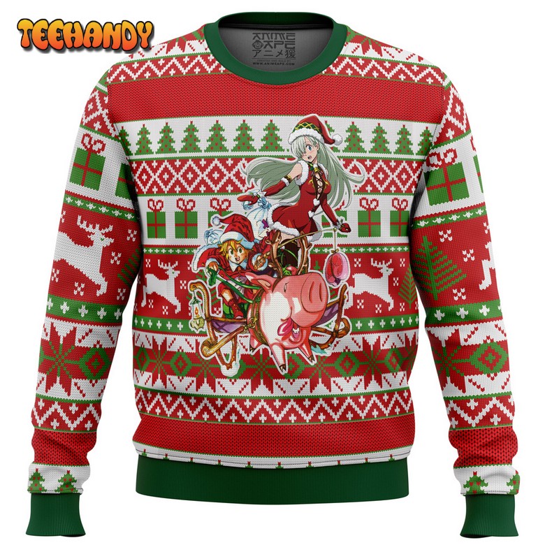 meliodas and elizabeth 7 deadly sins ugly christmas sweater aq8k6