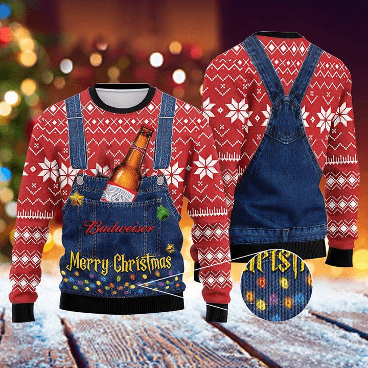 merry christmas budweiser ugly sweater flexiquor com 965154