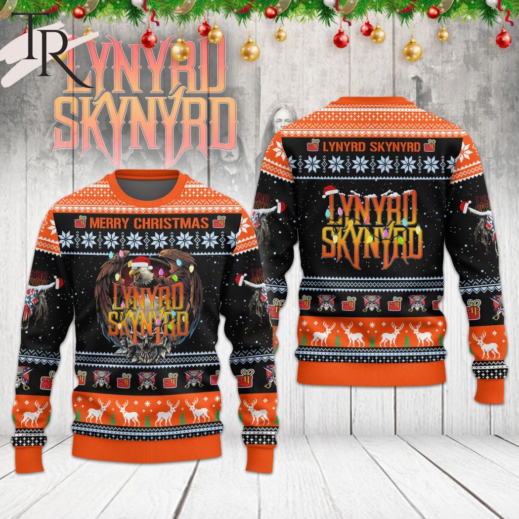 merry christmas lynyrd skynyrd ugly sweater 1 6erji