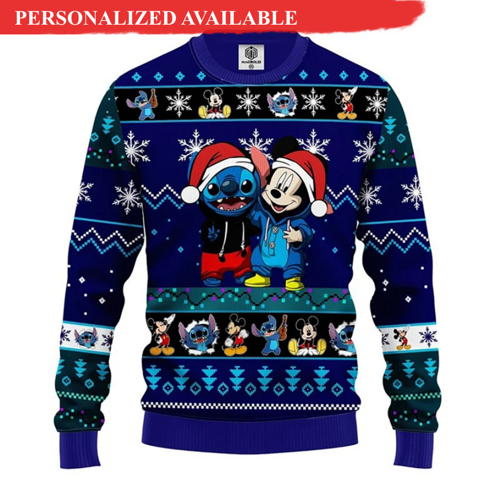 merry stitchmas mickeymas disney ugly christmas sweater christmas 3d sweater 4850