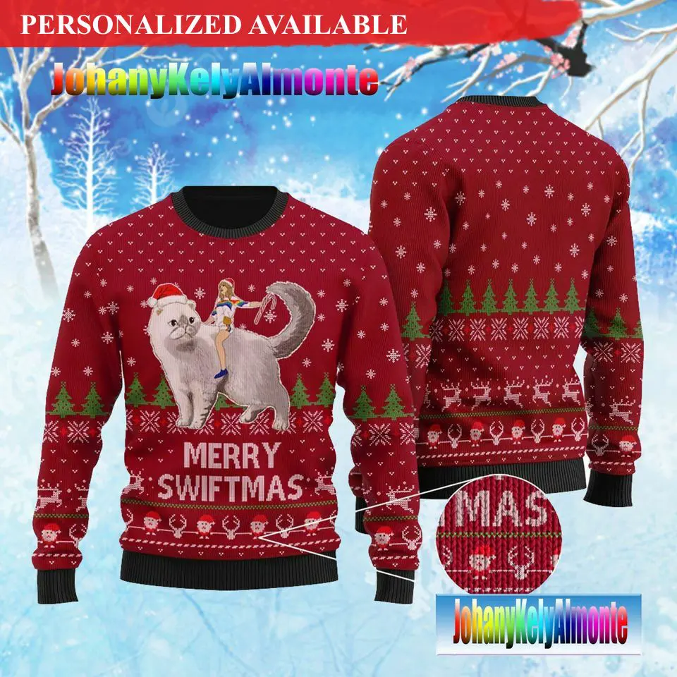 merry taylor ugly christmas sweater wishing you have a merry swiftmas sweatshirt 4964