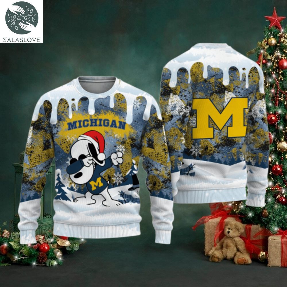 michigan wolverines snoopy dabbing the peanuts sports football american 3d sweater ht280916 1 q0i7wg