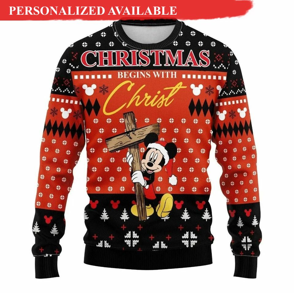 mickey mouse disney ugly christmas 3d sweater 2174