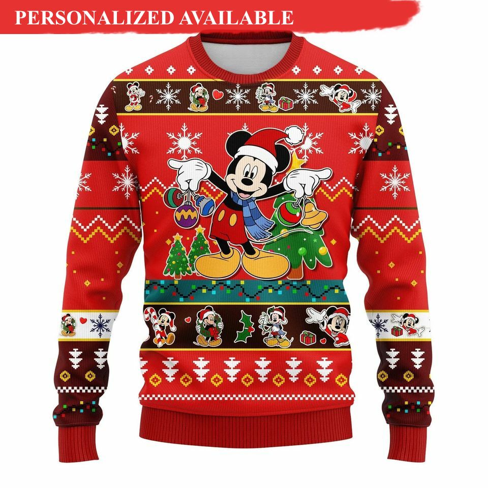 mickey mouse disney ugly christmas 3d sweater 7897