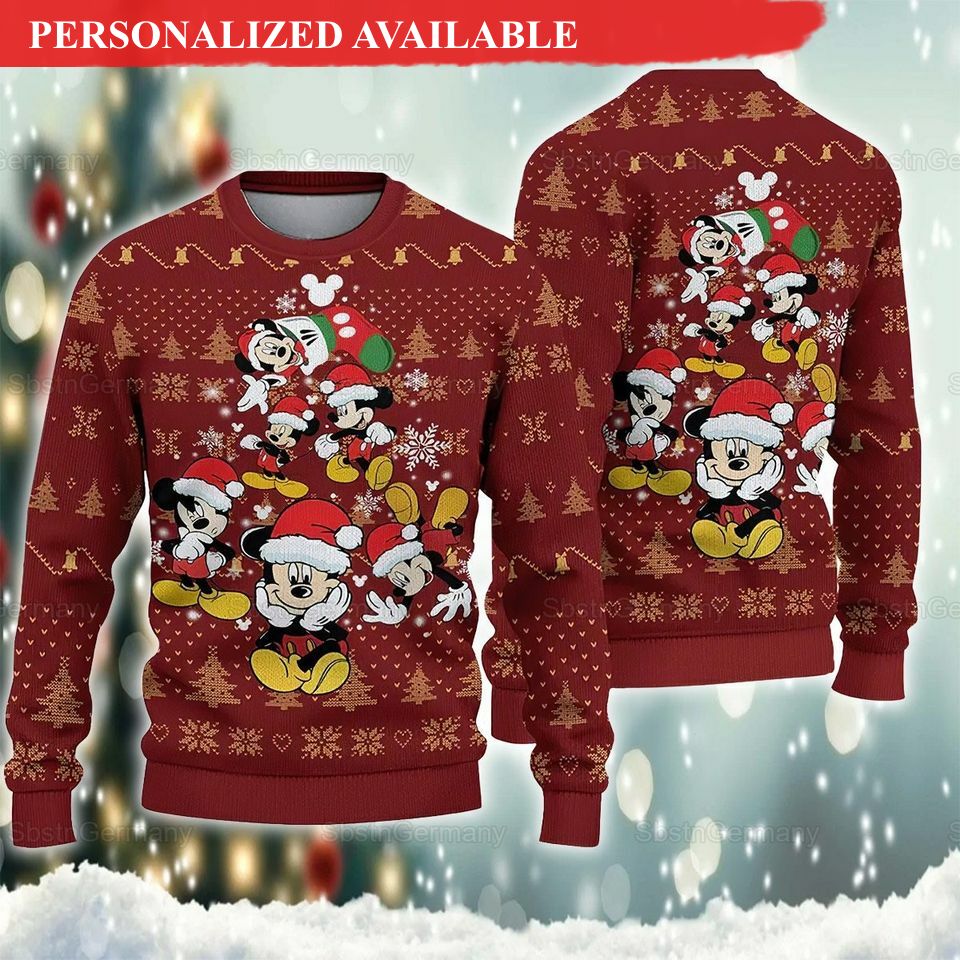 mickey santa christmas ugly sweater 5630