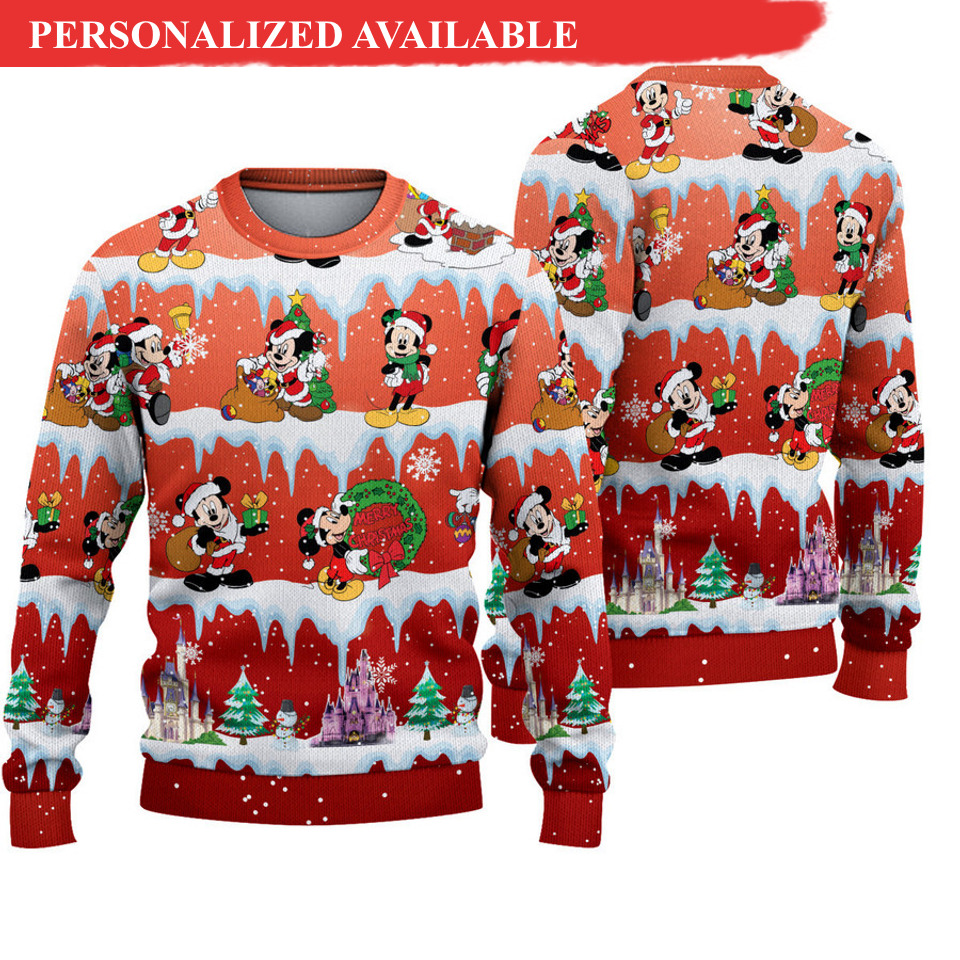 mickey xmas holiday vibes merry christmas 3d sweater 1947