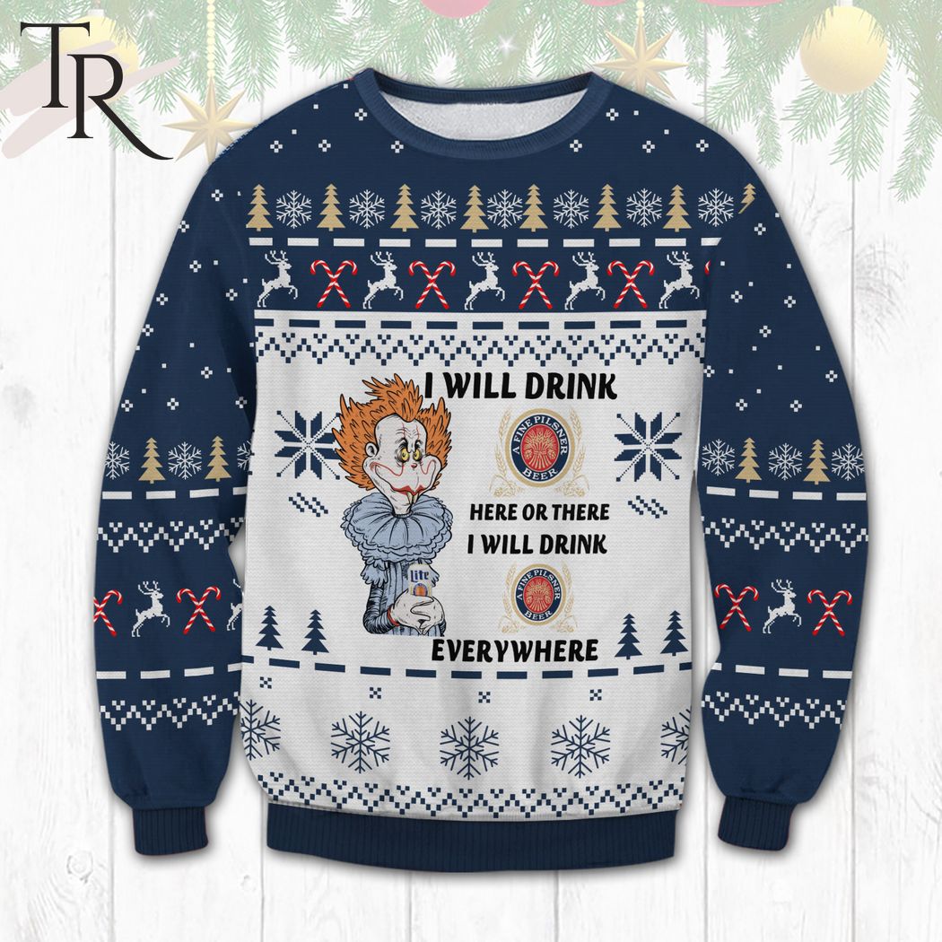 miller lite clown ugly sweater 1 tuI7b