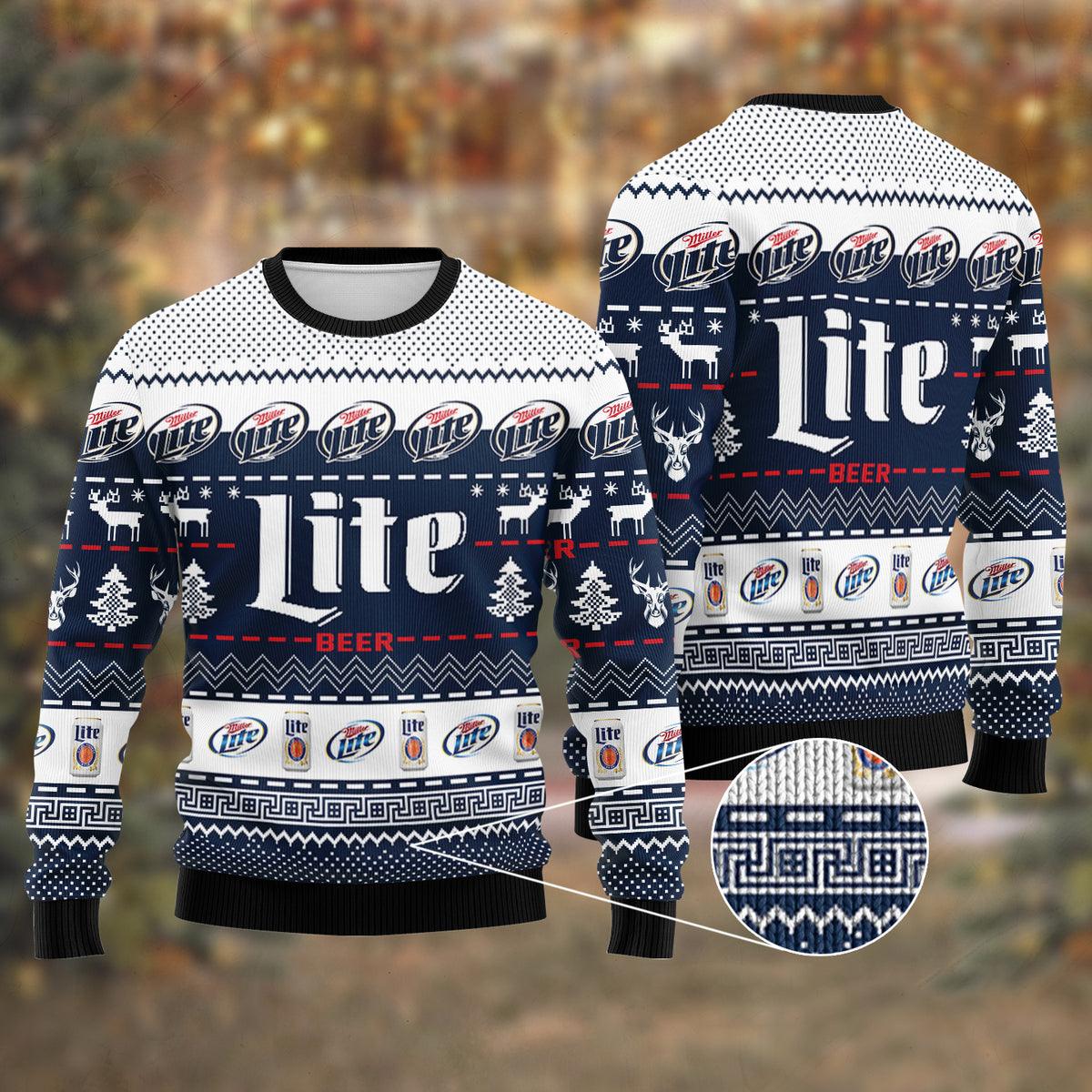 miller lite xmas ugly sweater flexiquor com