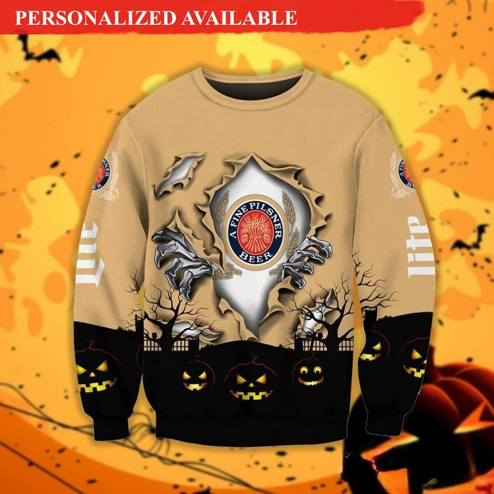 miller lite beer scary night halloween gift sweatshirt 6335