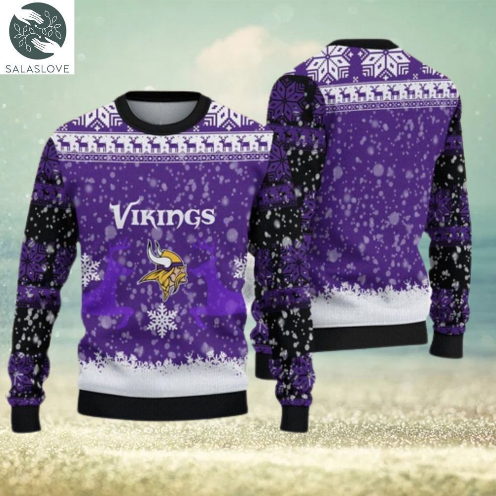 minnesota vikings christmas reindeer ugly christmas sweater snowdrift gift for fans 1 jwqkvc