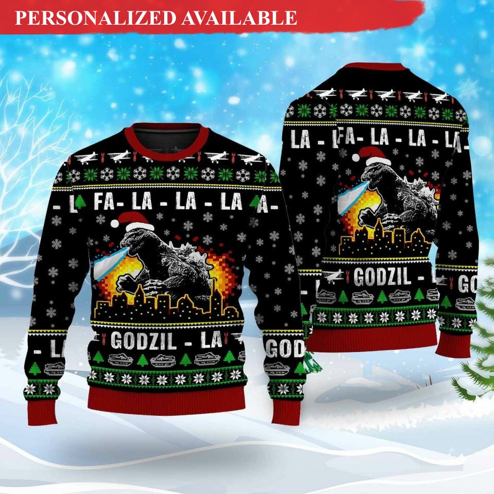 monster fa la la la christmas 3d ugly sweater all over printed 3d sweatshirt 5779