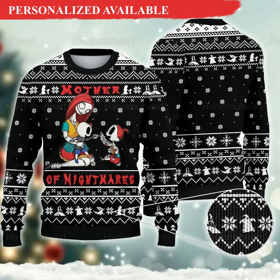 mother of nightmare ugly sweater nightmare before christmas ugly sweater woman sweater 4394