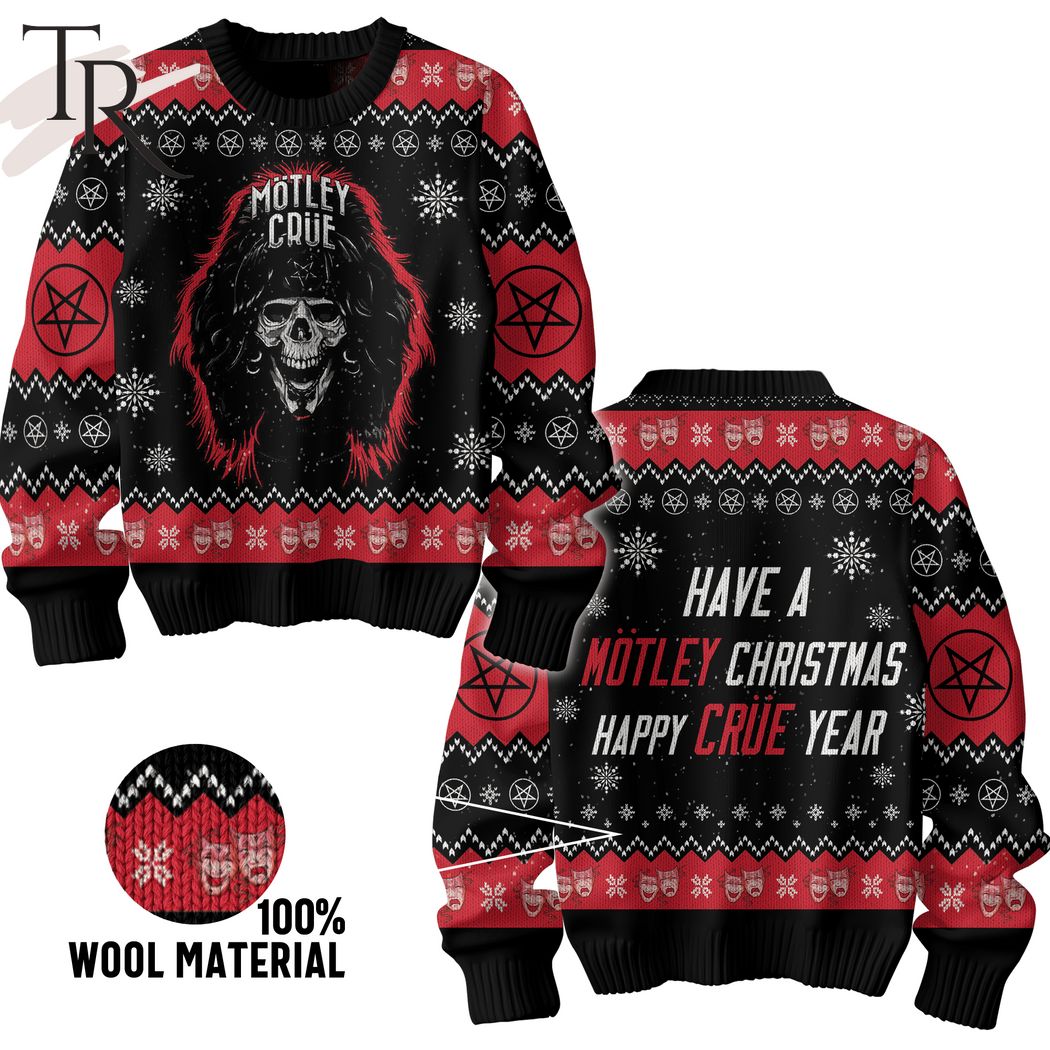 motley crue have a motley christmas happy crue year ugly sweater 1 CiJGn