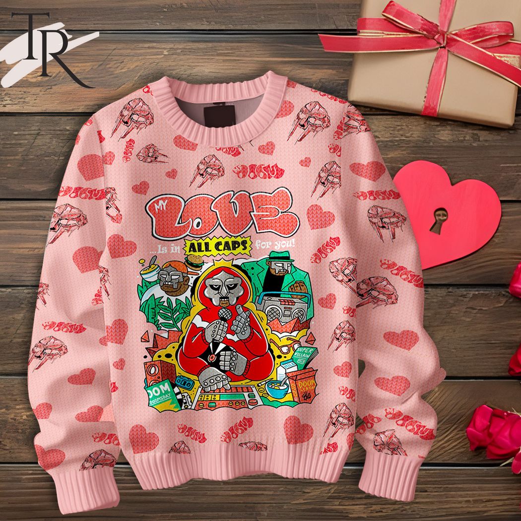 my love is in all caps for you mf doom valentine sweater 1 zWzN6