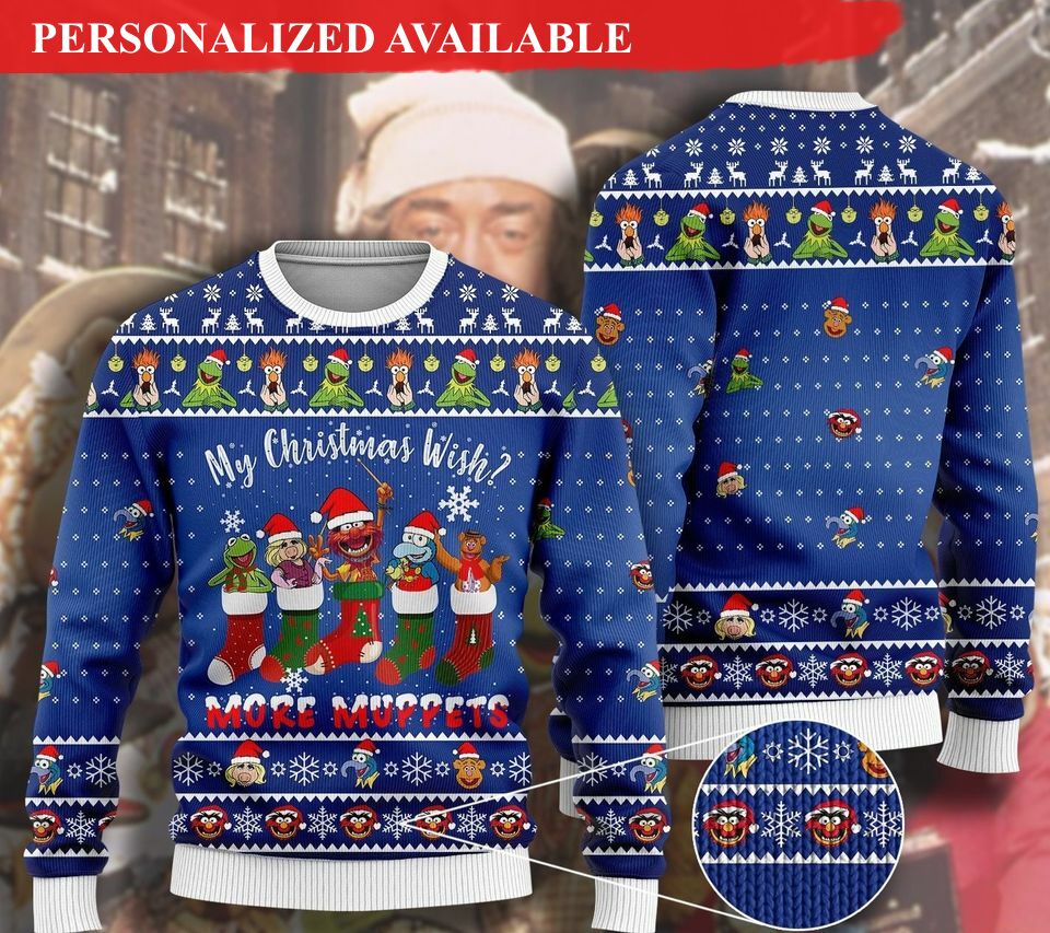 my christmas wish more muppets ugly christmas sweater 4417