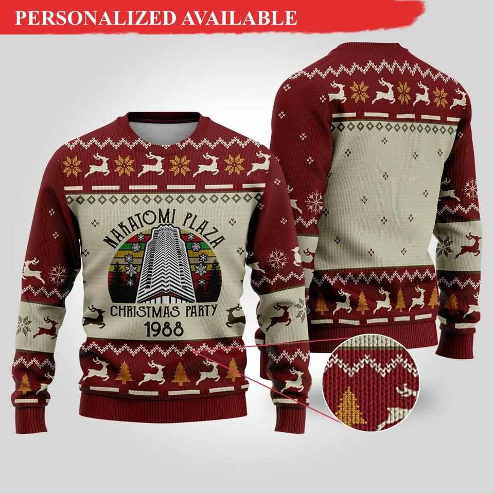 nakatomi plaza christmas party 1988 ugly sweater vintage nakatomi christmas 4128