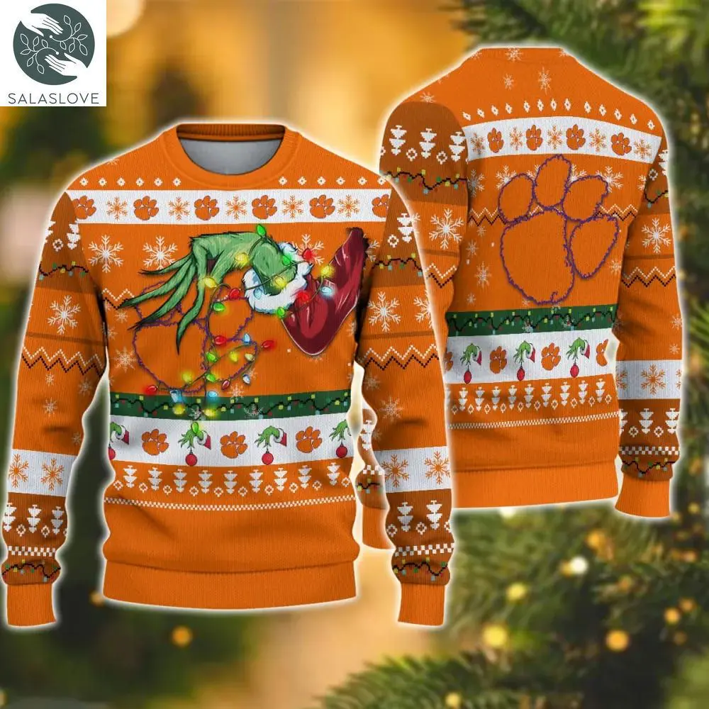 ncaa clemson tigers grinch christmas ugly sweater ht041105 1 ryasrn