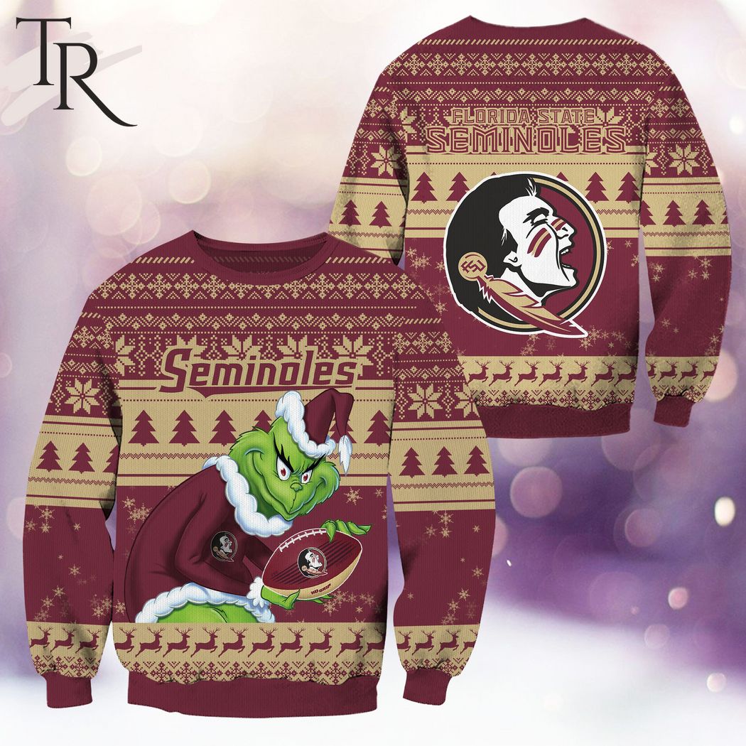 ncaa florida state seminoles grinch christmas ugly sweater 1 OPX6m