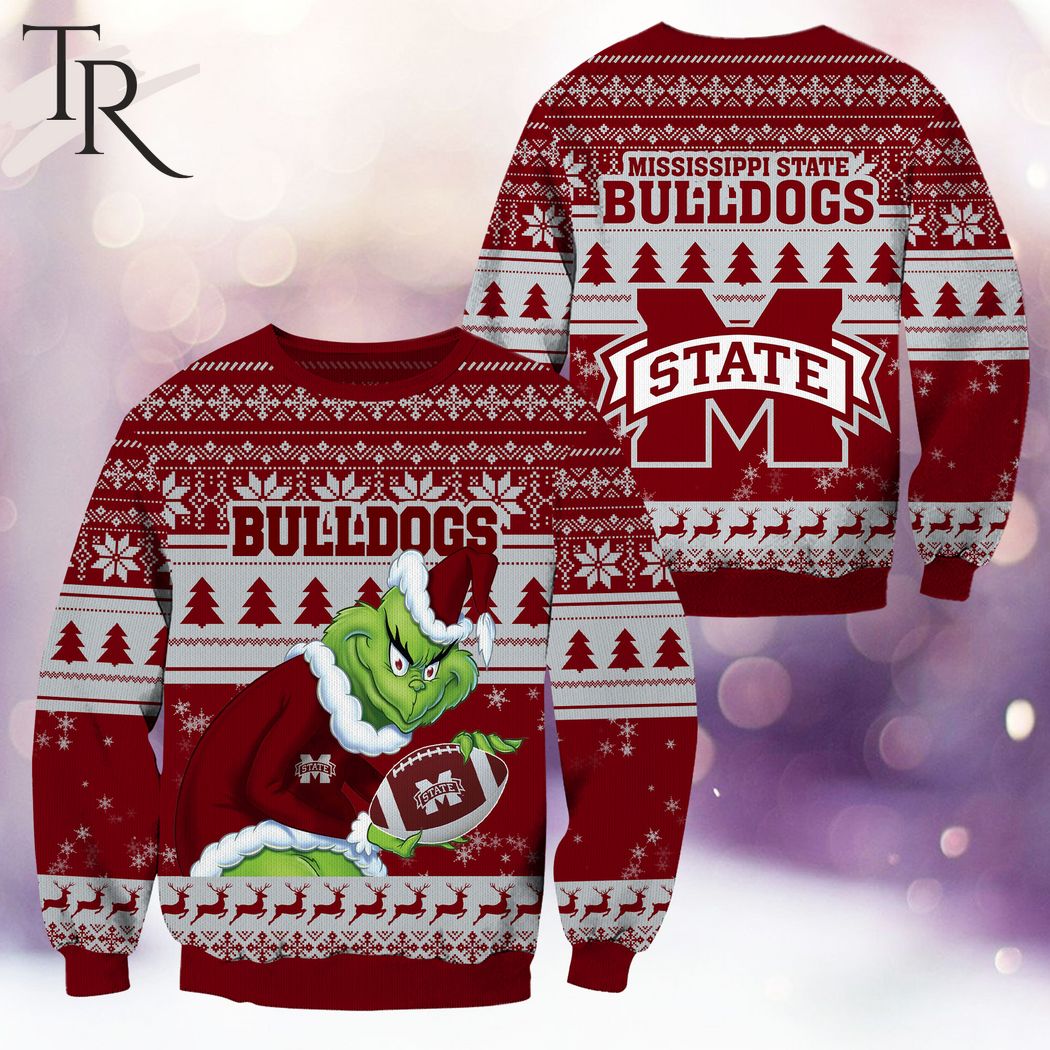 ncaa mississippi state bulldogs grinch christmas ugly sweater 1 e4XRo