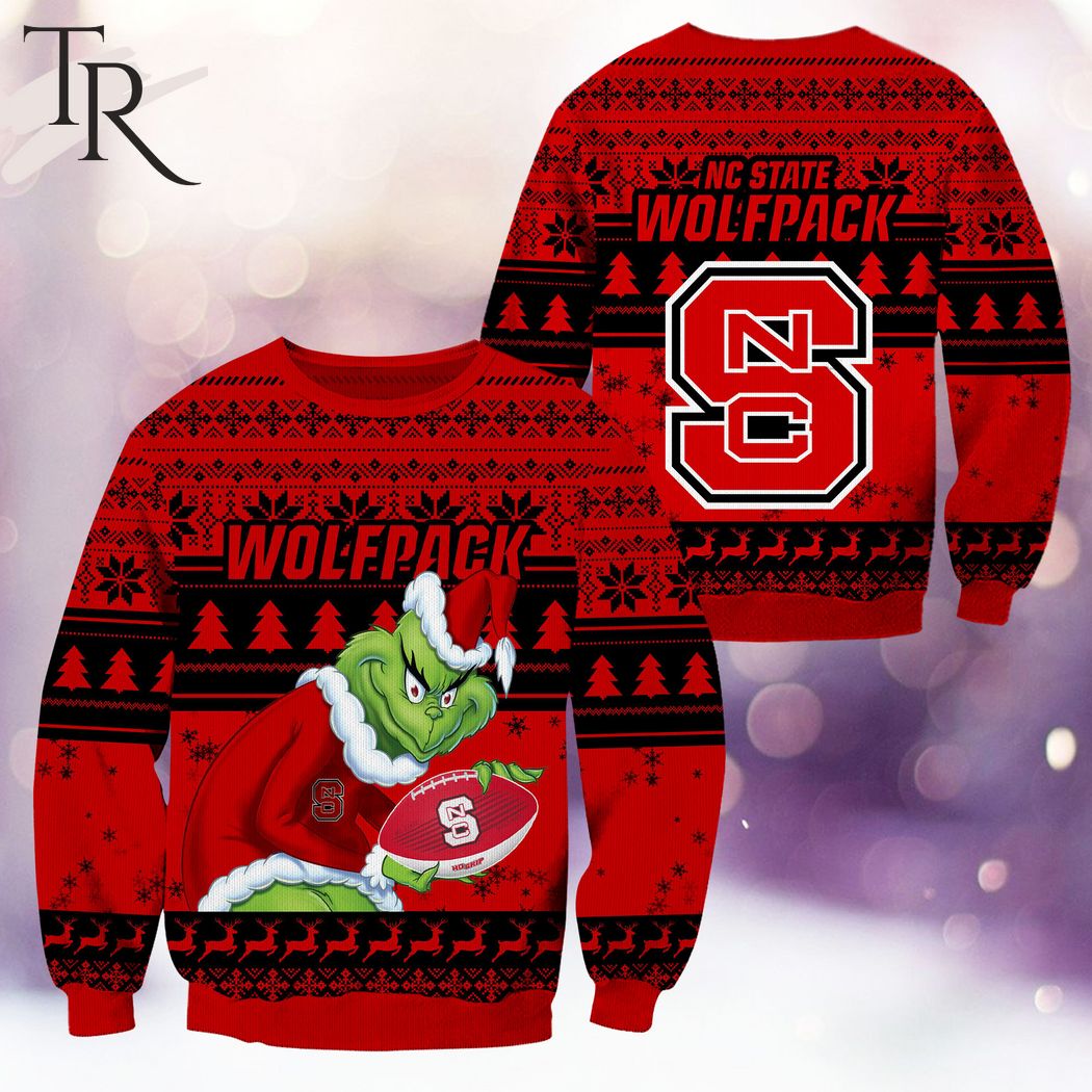 ncaa nc state wolfpack grinch christmas ugly sweater 1 5sGYJ