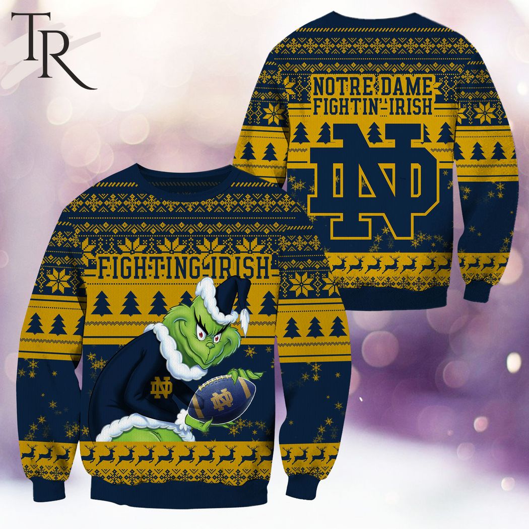 ncaa notre dame fighting irish grinch christmas ugly sweater 1 olVf9