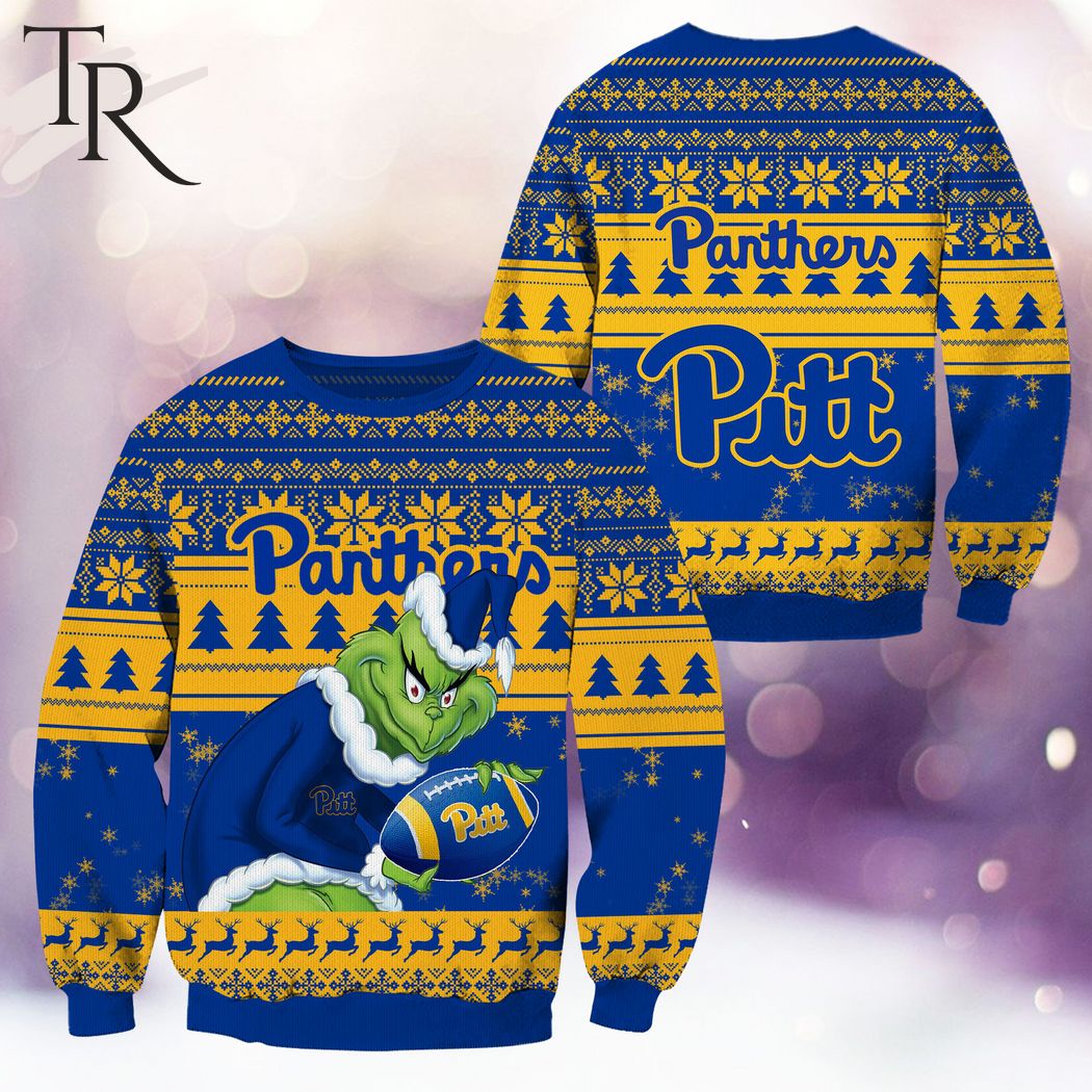 ncaa pittsburgh panthers grinch christmas ugly sweater 1 4WWSY