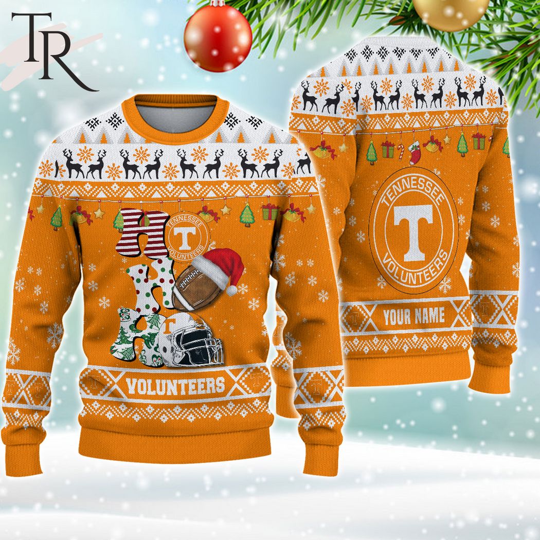 ncaa tennessee volunteers ho ho ho ugly christmas sweater 1 bgd8b