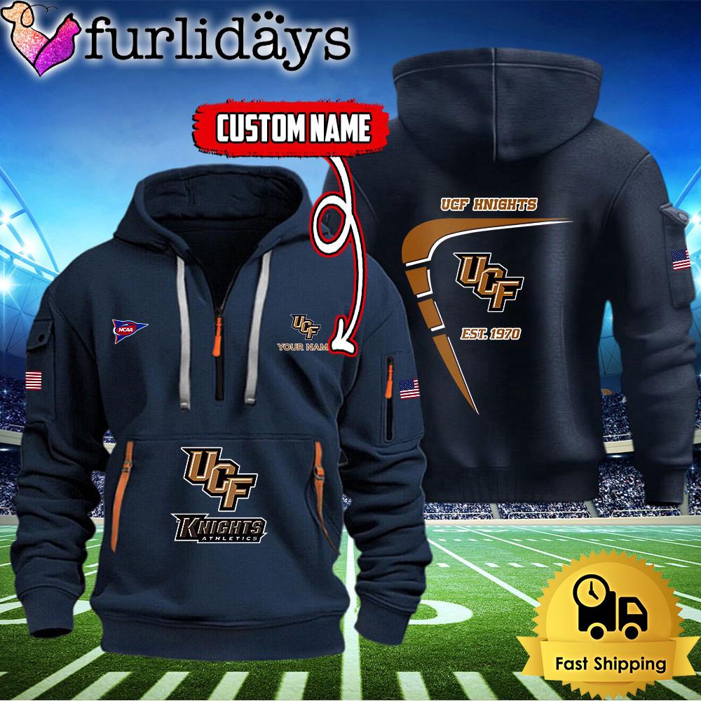 ncaa ucf knights american flag custom quarter zip hoodie1850