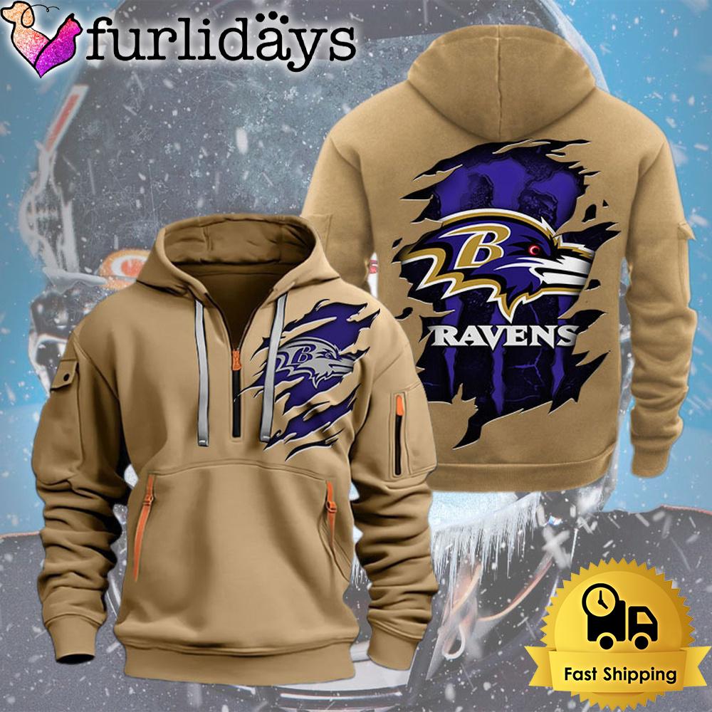 nfl baltimore raven logo team quarter zip hoodie7682