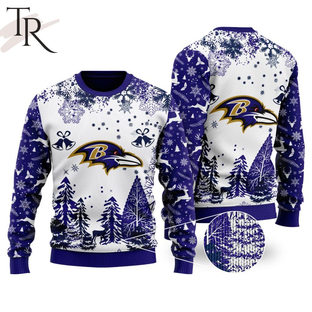 nfl baltimore ravens special christmas ugly sweater design 1 2EThf