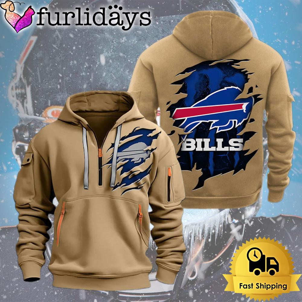 nfl buffalo bill logo team quarter zip hoodie2372