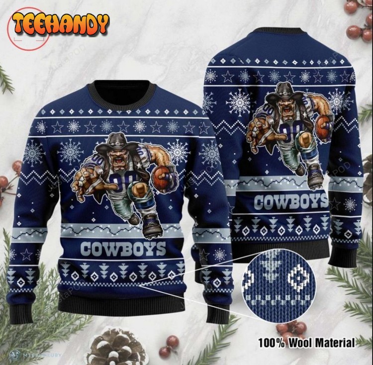 nfl cowboys dallas ugly christmas sweater all over print sweatshirt wh38z