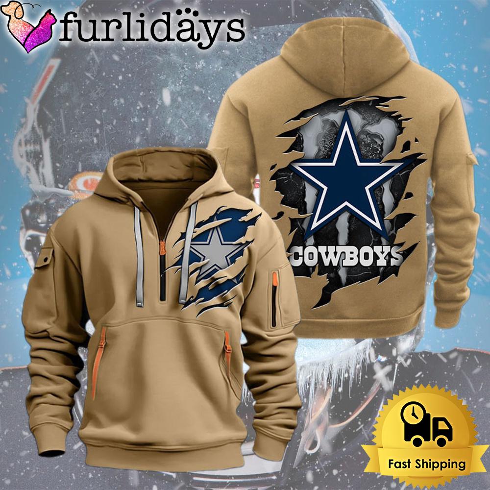 nfl dallas cowboy logo team quarter zip hoodie7890