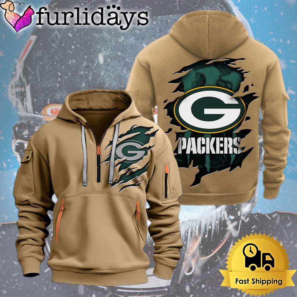 nfl green bay packer logo team quarter zip hoodie2972