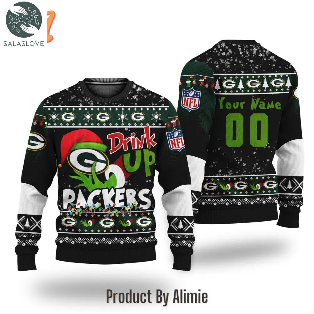 nfl grinch drink up green bay packers custom ugly christmas sweater ht021116 1 hmmusc