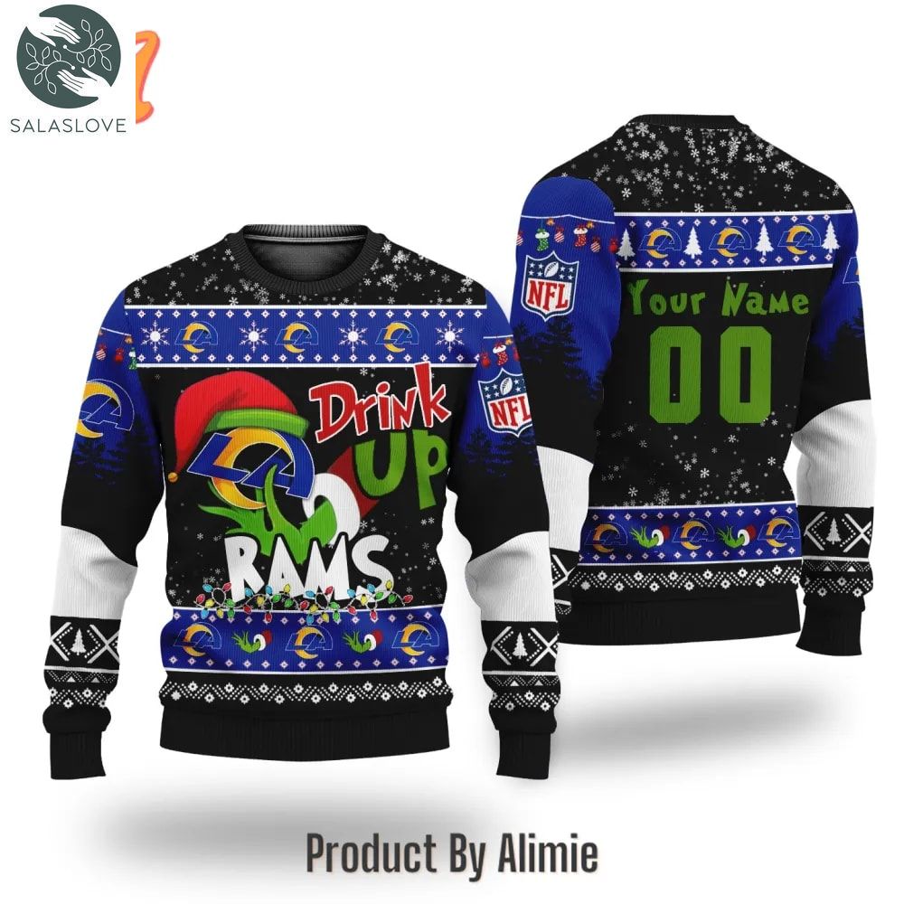 nfl grinch drink up los angeles rams custom ugly christmas sweater ht021118 1 yvhiap